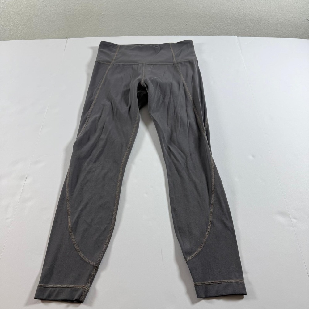 Athleta Womens High Waisted‎ Athletic Leggings Gray Stash Pocket Size S